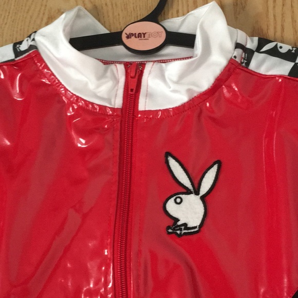 Womens Playboy Racecar Driver Halloween Costume Faux Leather Stretchy Medium - Picture 3 of 6